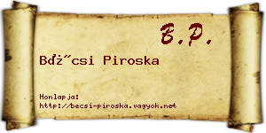 Bécsi Piroska névjegykártya