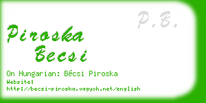 piroska becsi business card