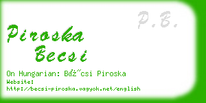 piroska becsi business card